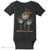 Childhood Cancer Awareness Faith Hope Love Dandelion Baby Bodysuit thumb 0