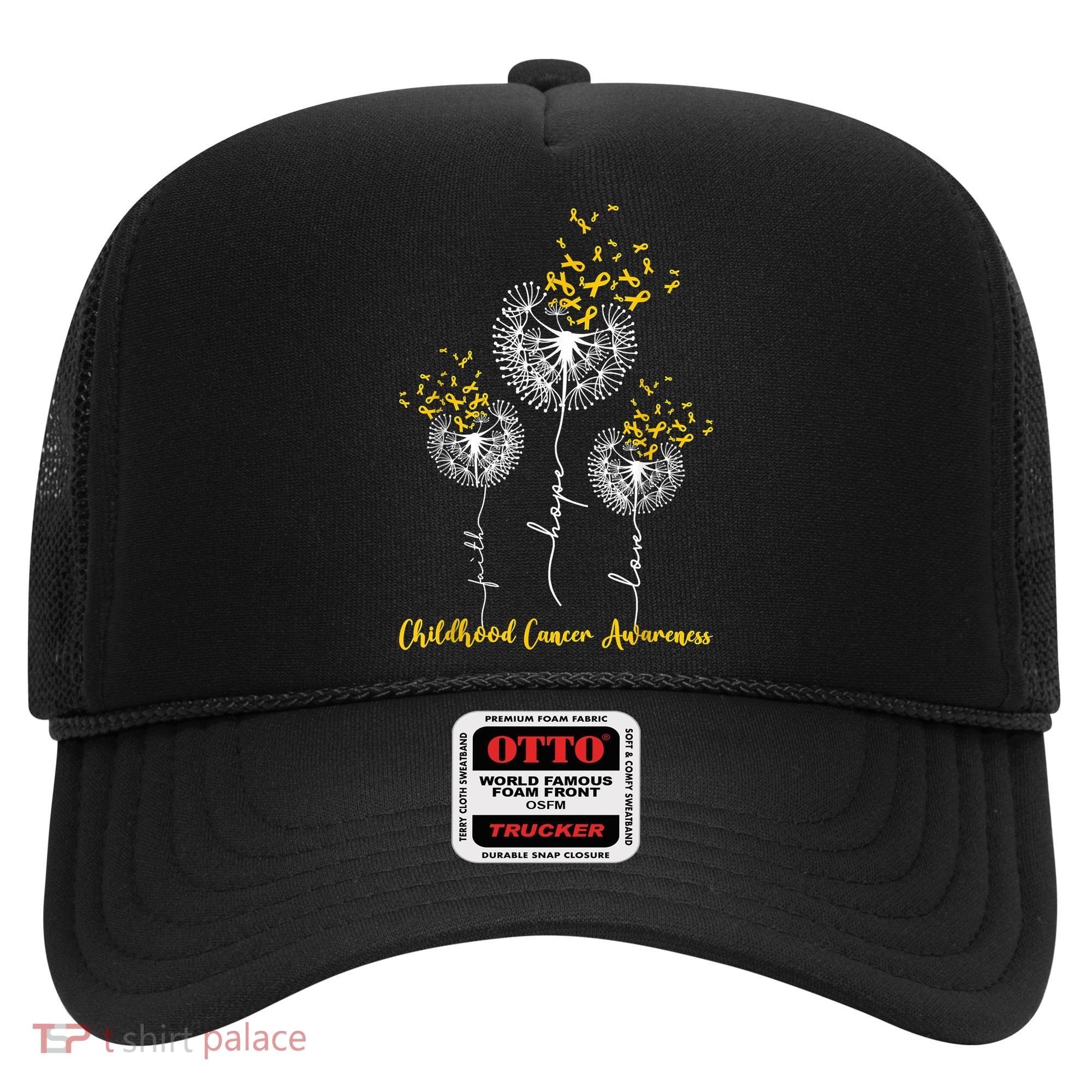 Childhood Cancer Awareness Faith Hope Love Dandelion Hat