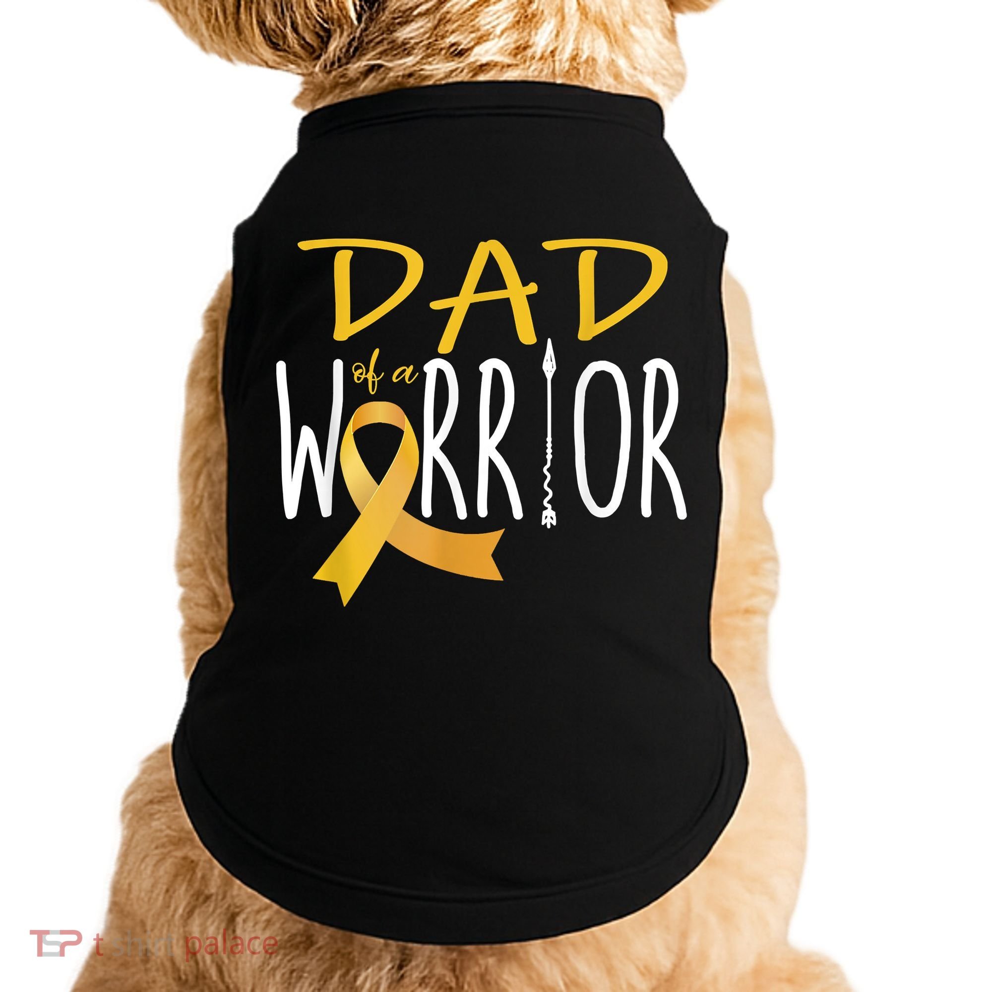 Childhood Cancer Awareness Dad Of A Warrior Doggie Tank