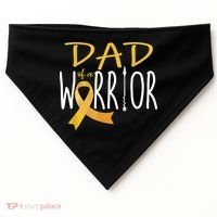Childhood Cancer Awareness Dad Of A Warrior USA-Made Doggie Bandana thumb 0