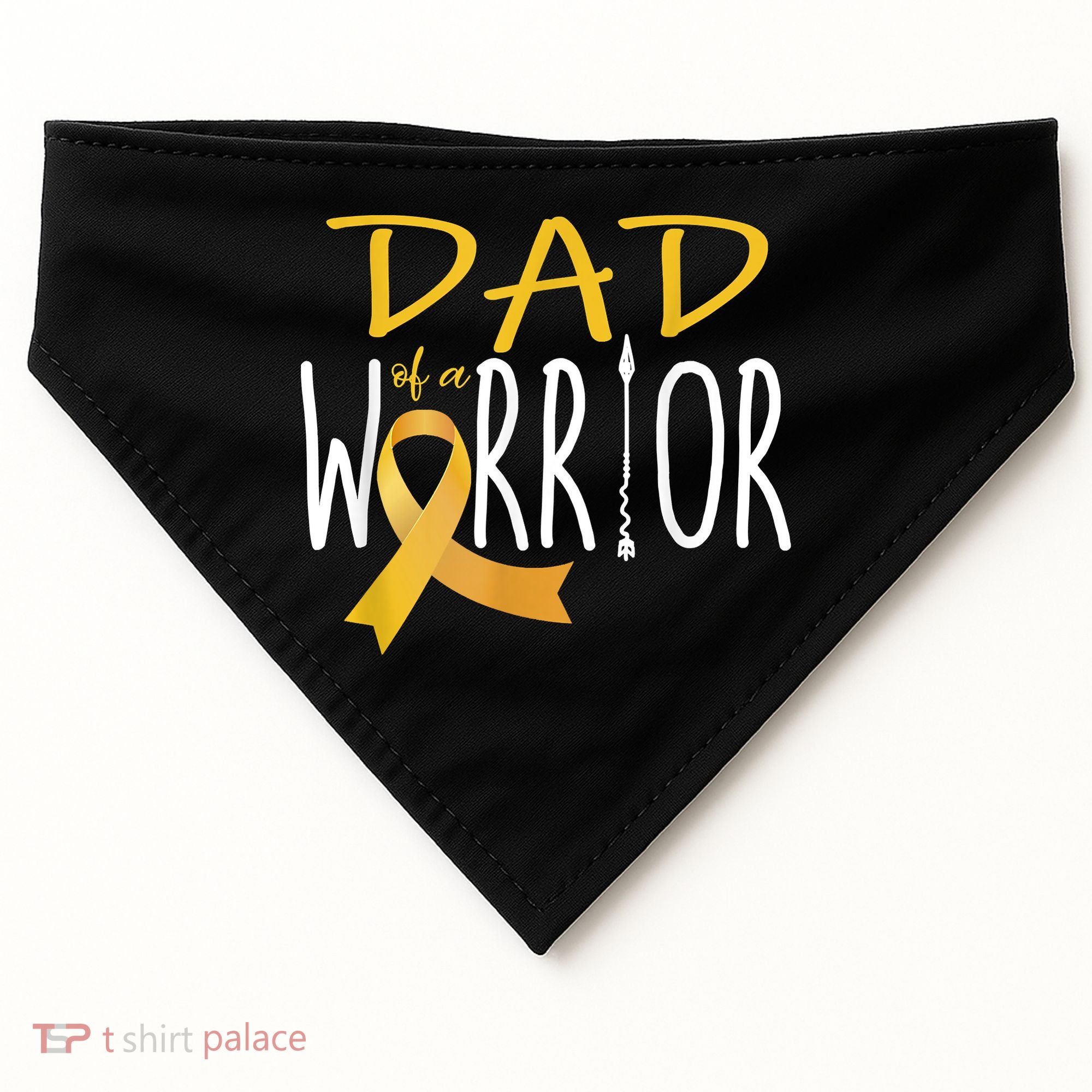 Childhood Cancer Awareness Dad Of A Warrior USA-Made Doggie Bandana