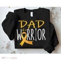 Childhood Cancer Awareness Dad Of A Warrior Sweatshirt thumb 2