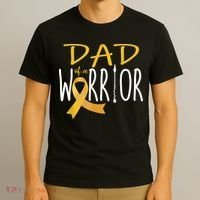Childhood Cancer Awareness Dad Of A Warrior T-Shirt thumb 3