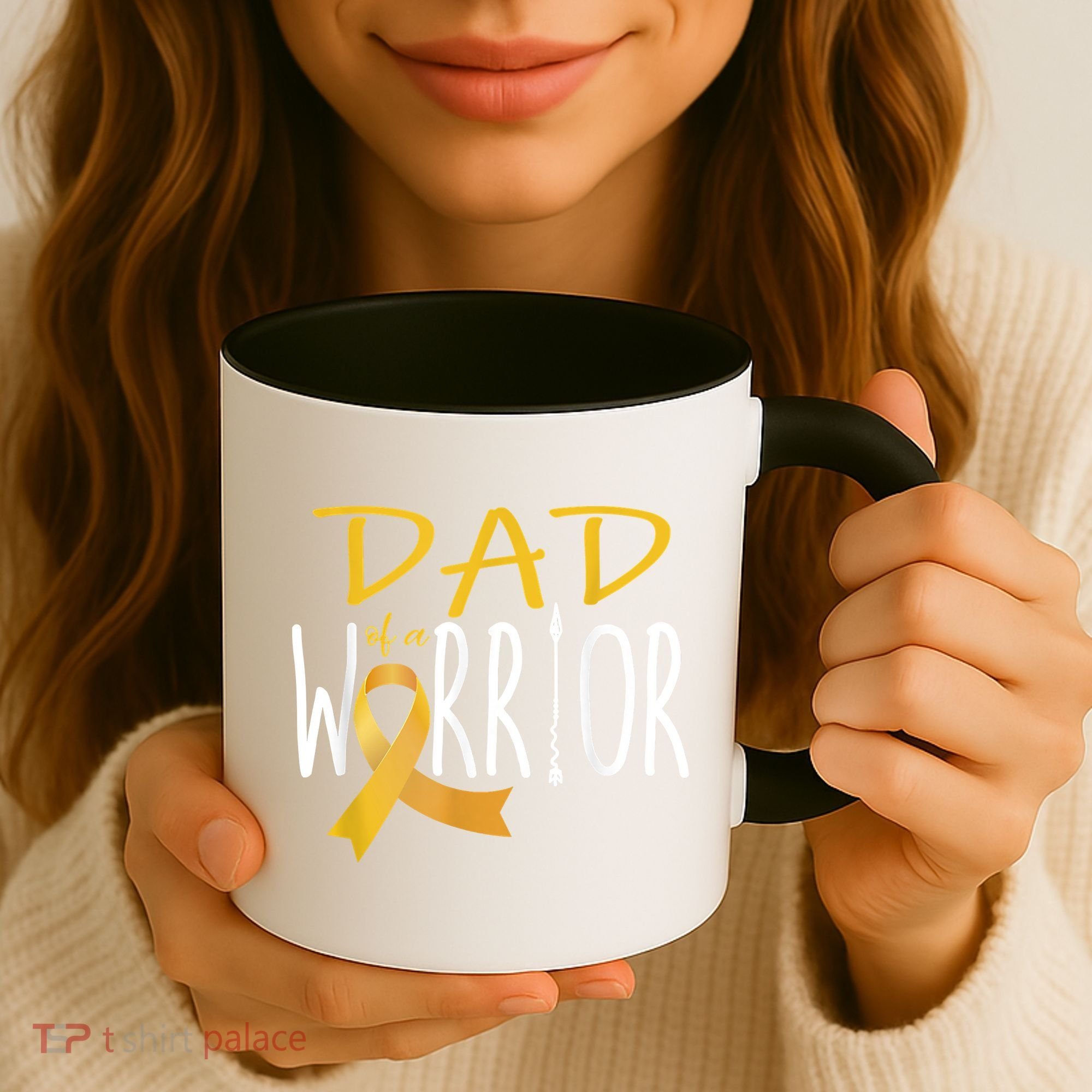 Childhood Cancer Awareness Dad Of A Warrior Coffee Mug