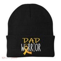 Childhood Cancer Awareness Dad Of A Warrior Beanie thumb 0