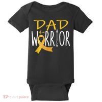 Childhood Cancer Awareness Dad Of A Warrior Baby Bodysuit thumb 0