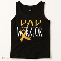 Childhood Cancer Awareness Dad Of A Warrior Tank Top thumb 2