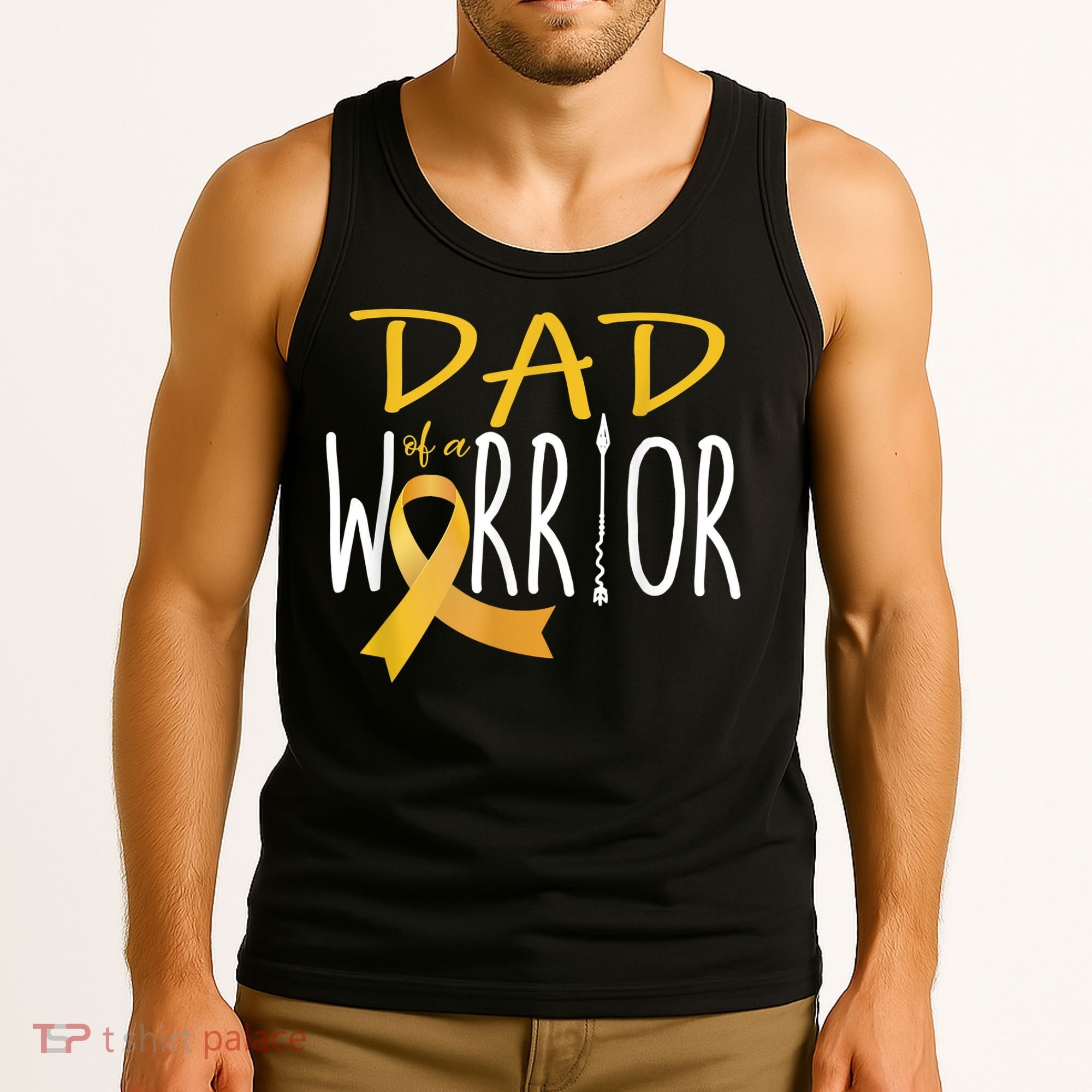 Childhood Cancer Awareness Dad Of A Warrior Tank Top