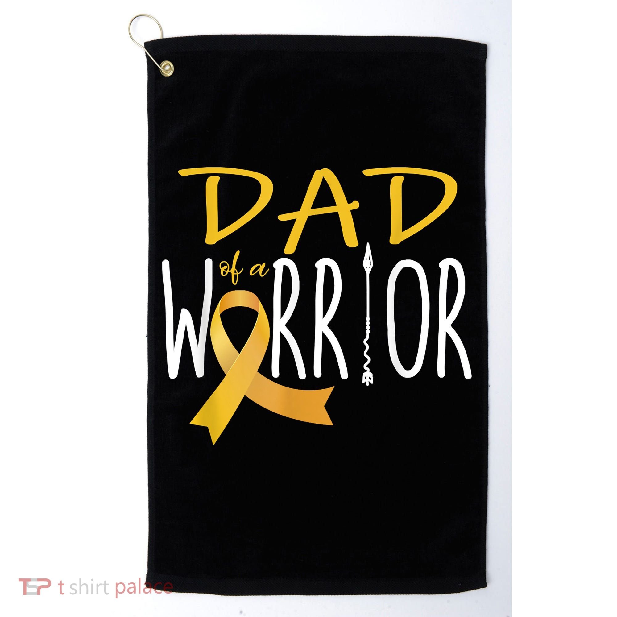 Childhood Cancer Awareness Dad Of A Warrior Golf Towel