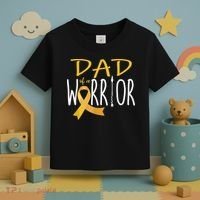 Childhood Cancer Awareness Dad Of A Warrior Toddler T-Shirt thumb 3