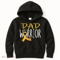 Childhood Cancer Awareness Dad Of A Warrior Kids Hoodie thumb 0