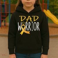 Childhood Cancer Awareness Dad Of A Warrior Kids Hoodie thumb 3