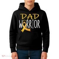 Childhood Cancer Awareness Dad Of A Warrior Kids Hoodie thumb 4