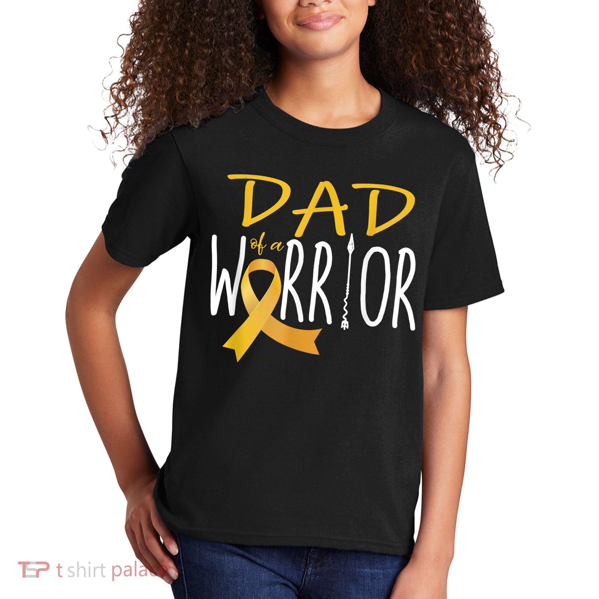 Childhood Cancer Awareness Dad Of A Warrior Kids T-Shirt