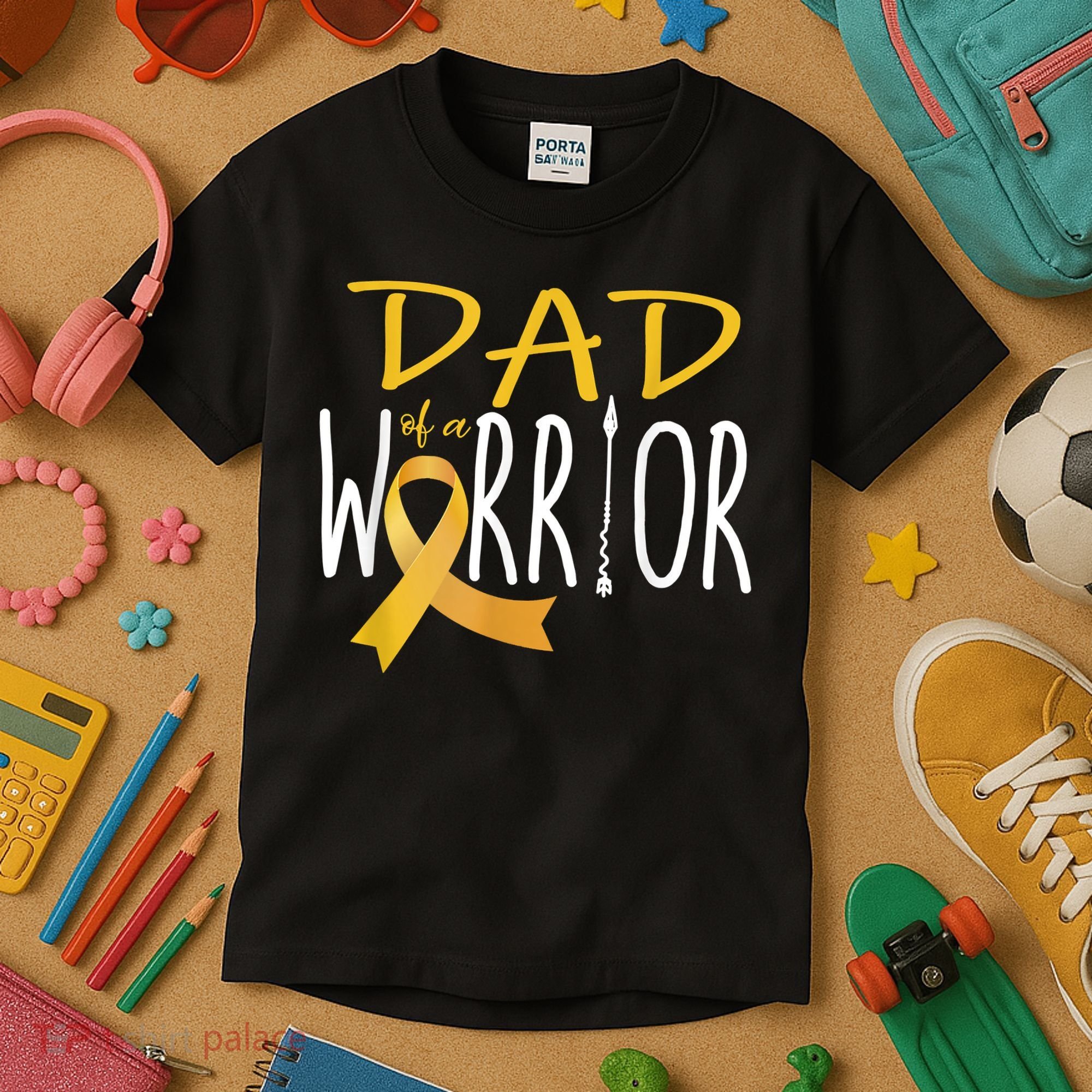 Childhood Cancer Awareness Dad Of A Warrior Kids T-Shirt