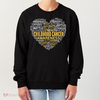 Childhood Cancer Awareness Hope Support Strong Warrior Women's Sweatshirt