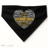 Childhood Cancer Awareness Hope Support Strong Warrior USA-Made Doggie Bandana thumb 0
