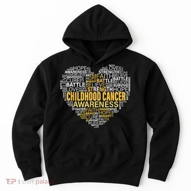 Childhood Cancer Awareness Hope Support Strong Warrior Hoodie