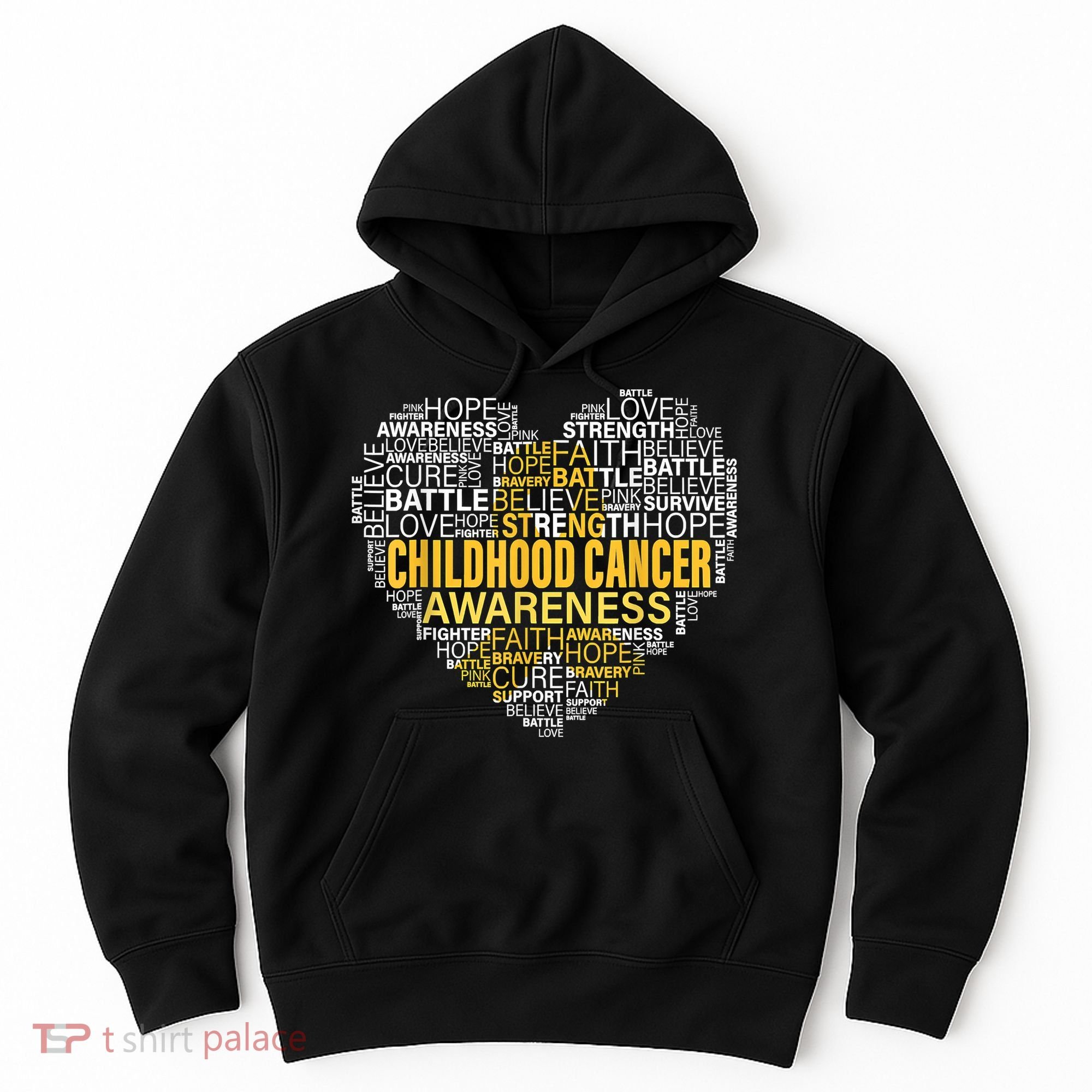 Childhood Cancer Awareness Hope Support Strong Warrior Hoodie