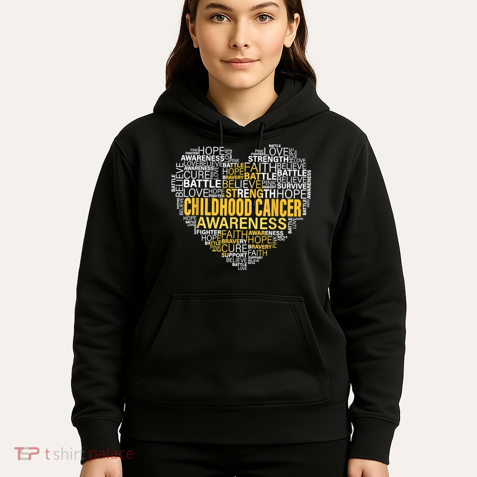 Childhood Cancer Awareness Hope Support Strong Warrior Hoodie
