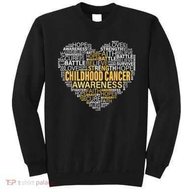 Childhood Cancer Awareness Hope Support Strong Warrior Sweatshirt