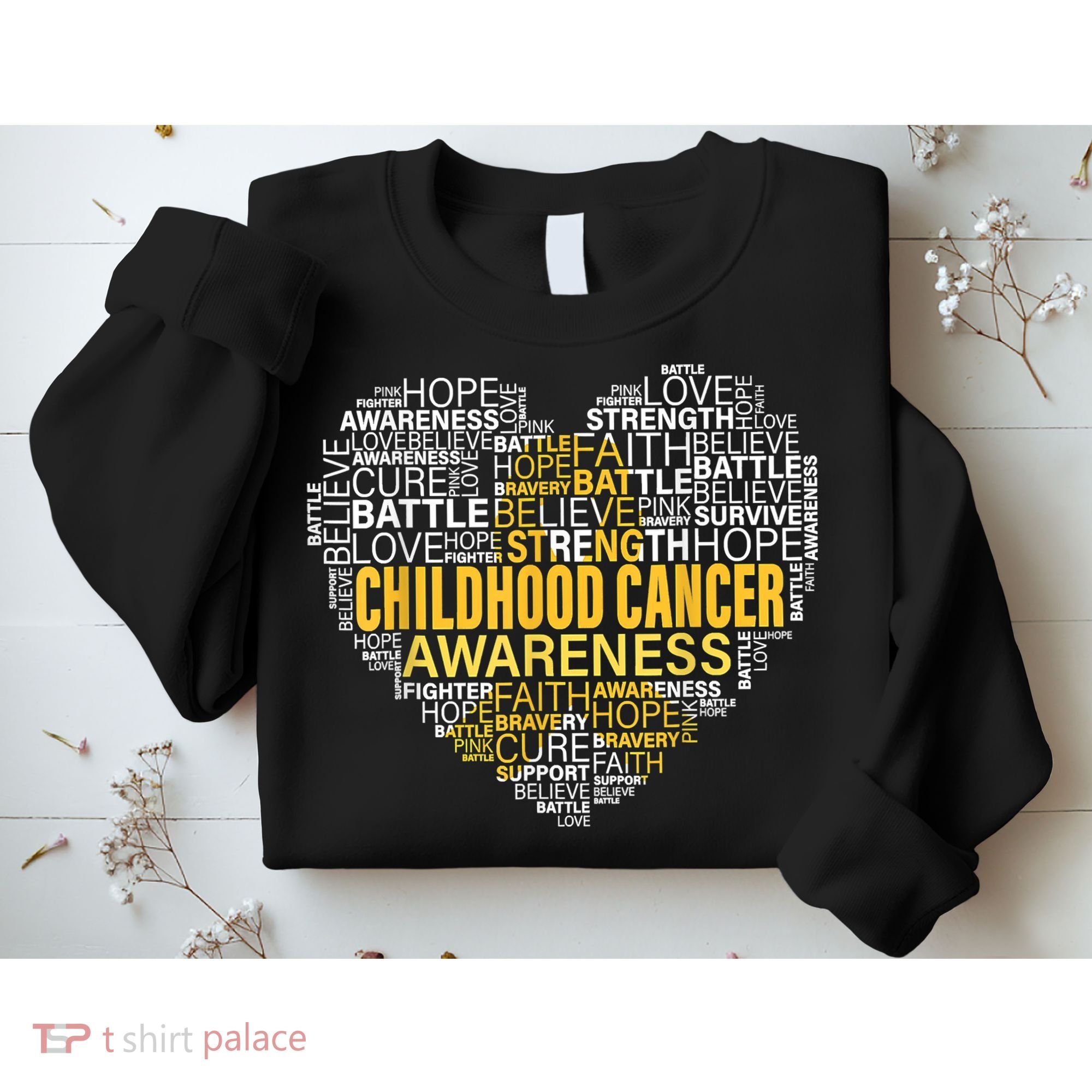 Childhood Cancer Awareness Hope Support Strong Warrior Sweatshirt