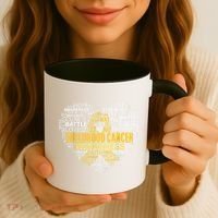 Childhood Cancer Awareness Hope Support Strong Warrior Coffee Mug thumb 3