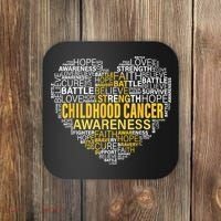 Childhood Cancer Awareness Hope Support Strong Warrior Coaster thumb 0