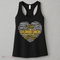 Childhood Cancer Awareness Hope Support Strong Warrior Women's Tank Top thumb 3