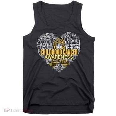Childhood Cancer Awareness Hope Support Strong Warrior Tank Top