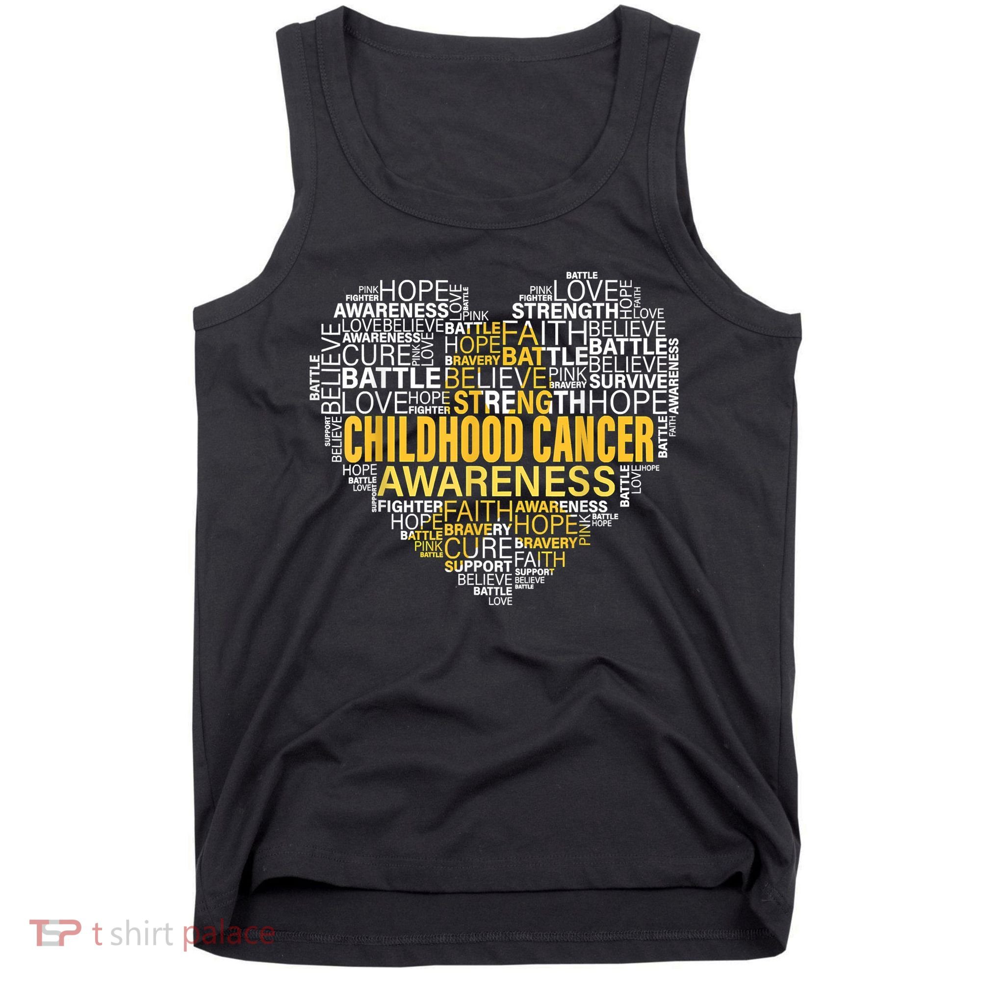 Childhood Cancer Awareness Hope Support Strong Warrior Tank Top
