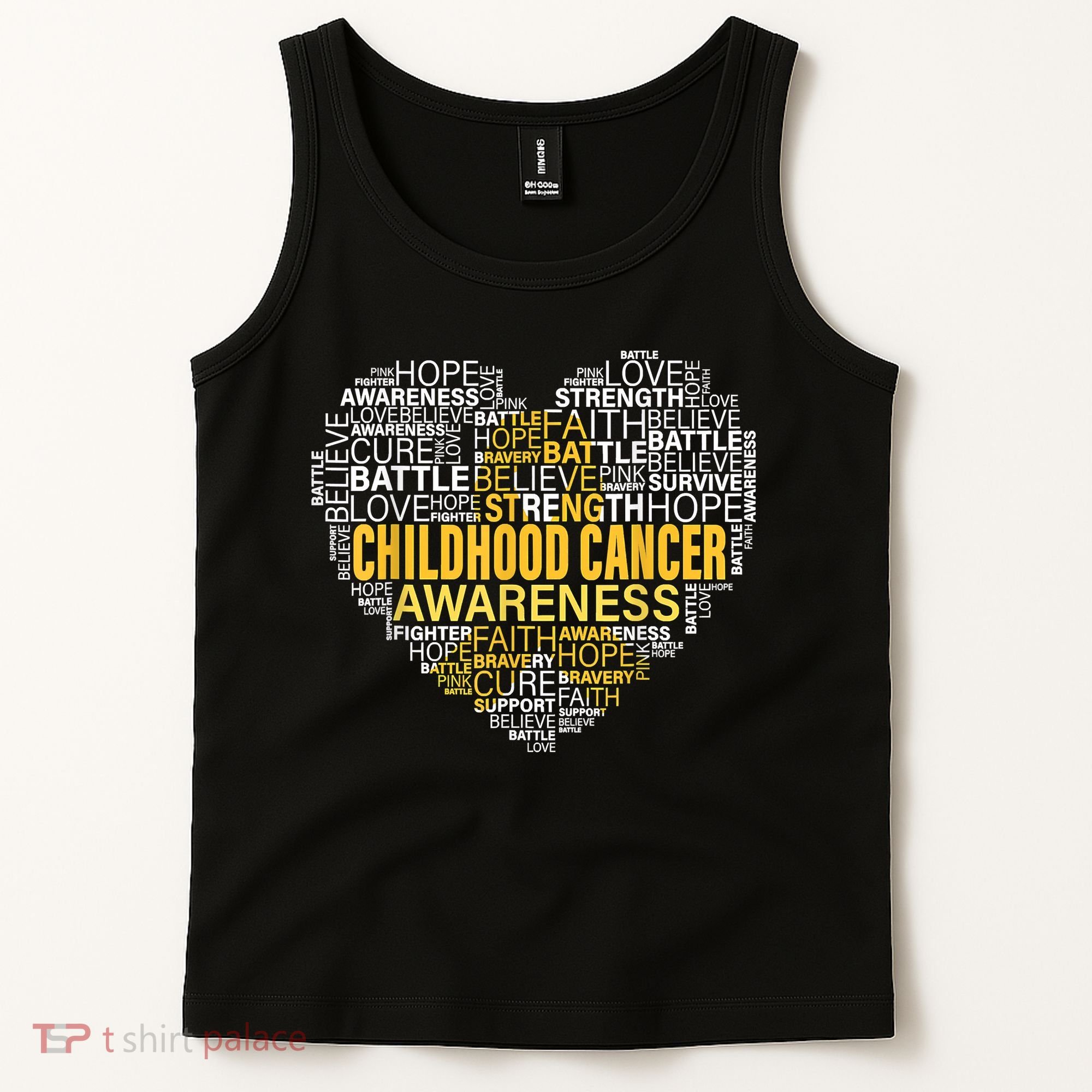 Childhood Cancer Awareness Hope Support Strong Warrior Tank Top