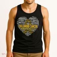 Childhood Cancer Awareness Hope Support Strong Warrior Tank Top thumb 3