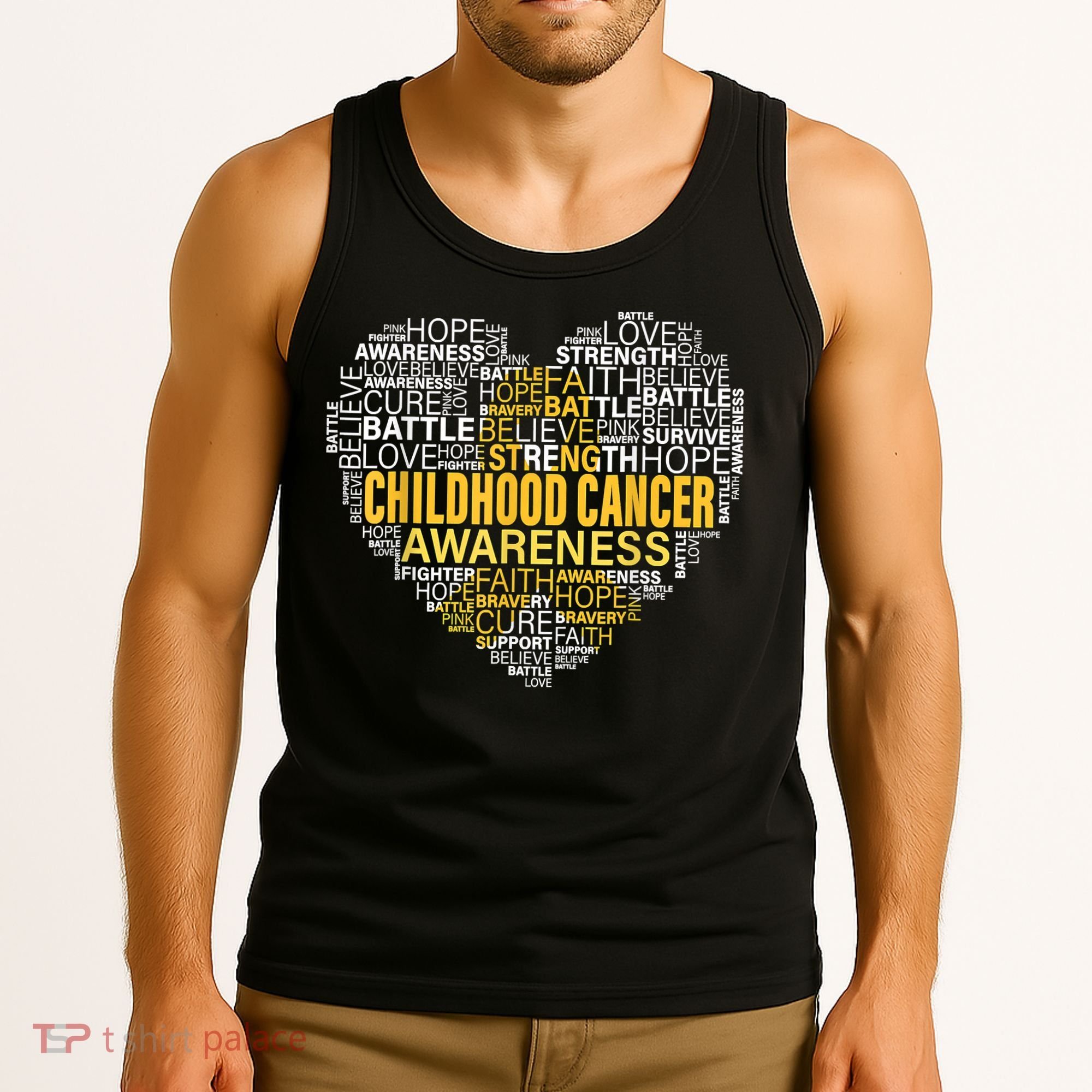 Childhood Cancer Awareness Hope Support Strong Warrior Tank Top