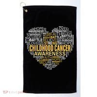 Childhood Cancer Awareness Hope Support Strong Warrior Golf Towel thumb 0