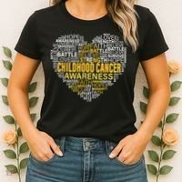 Childhood Cancer Awareness Hope Support Strong Warrior Women's T-Shirt thumb 2