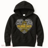 Childhood Cancer Awareness Hope Support Strong Warrior Kids Hoodie thumb 0