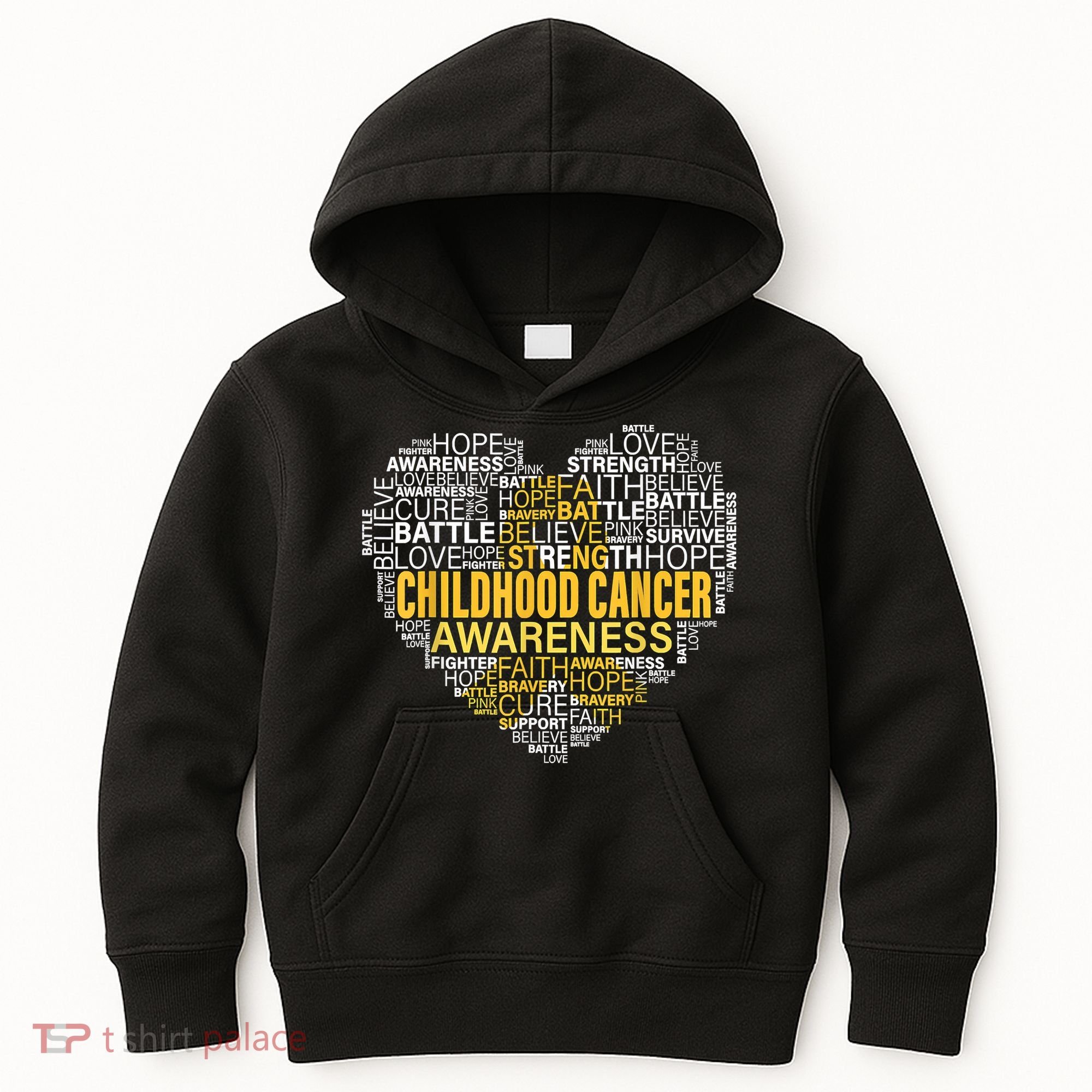 Childhood Cancer Awareness Hope Support Strong Warrior Kids Hoodie