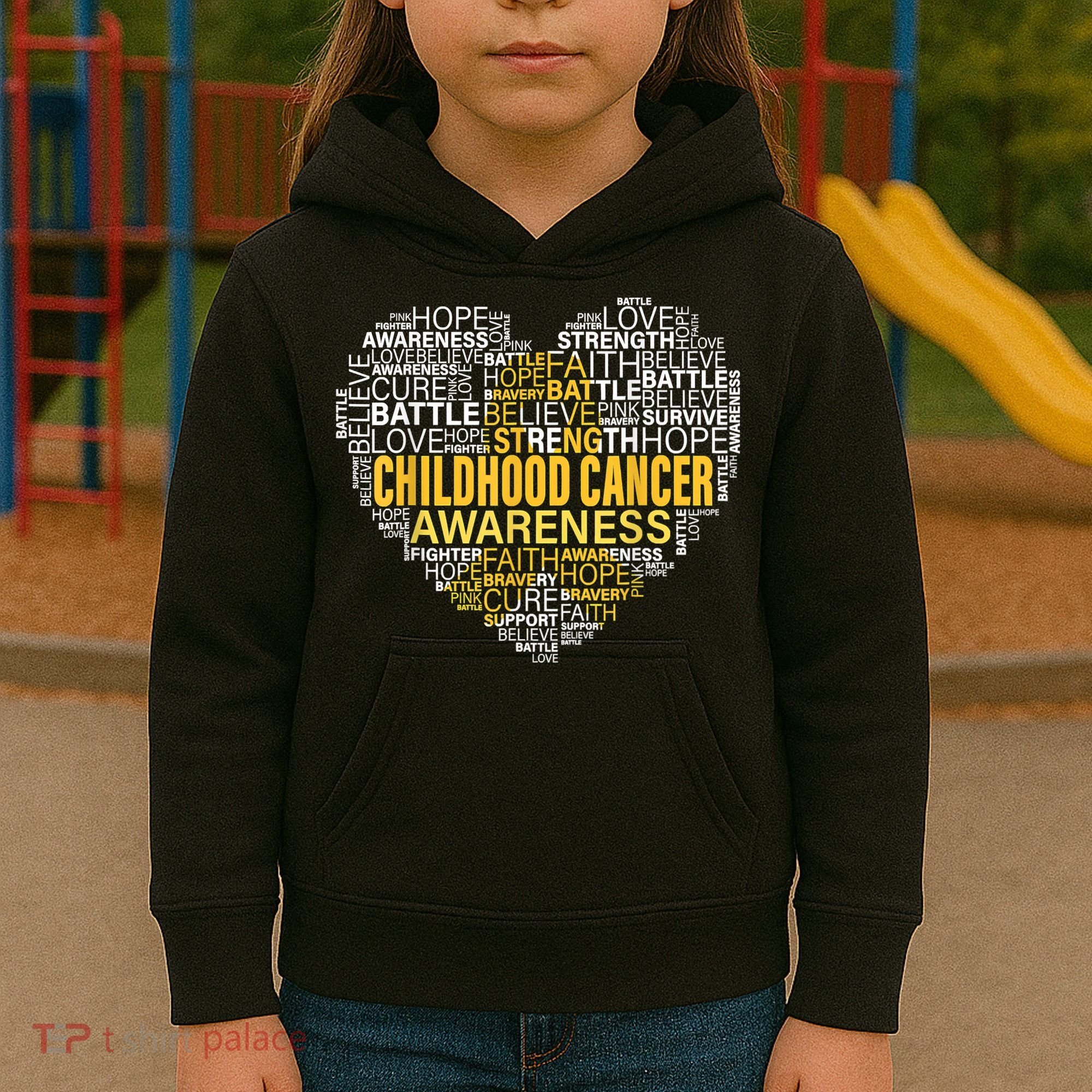 Childhood Cancer Awareness Hope Support Strong Warrior Kids Hoodie