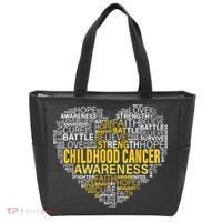Childhood Cancer Awareness Hope Support Strong Warrior Tote Bag thumb 0