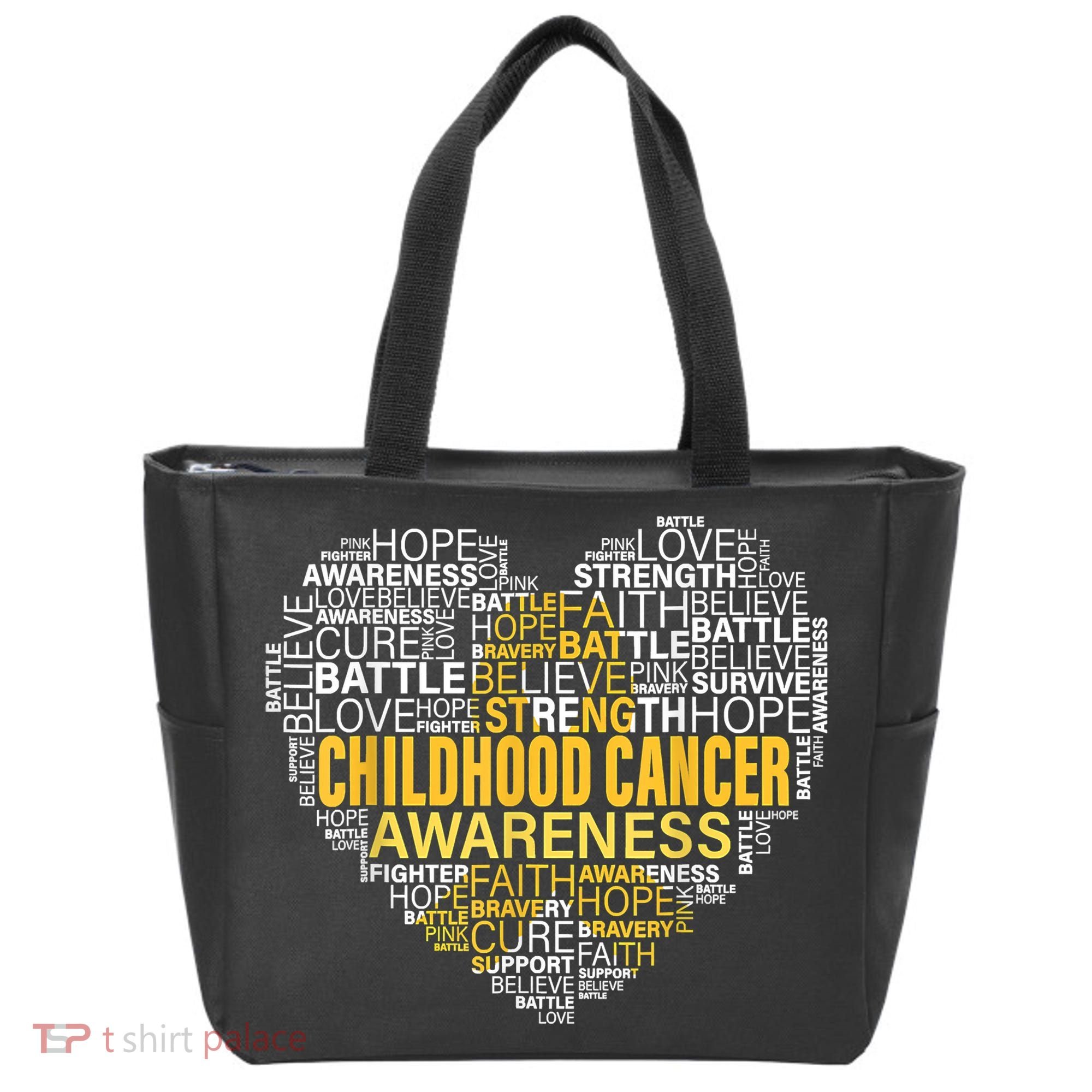 Childhood Cancer Awareness Hope Support Strong Warrior Tote Bag