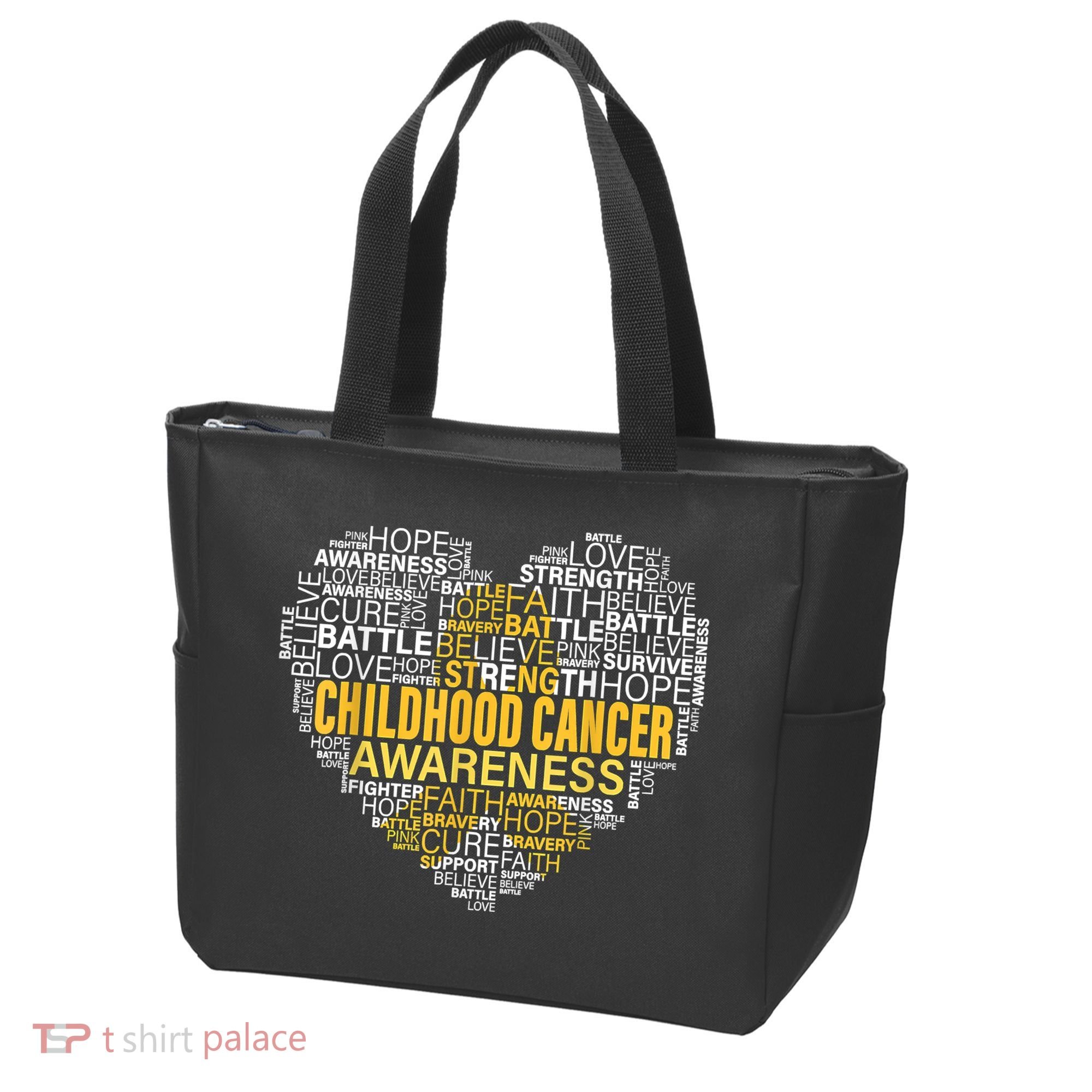 Childhood Cancer Awareness Hope Support Strong Warrior Tote Bag