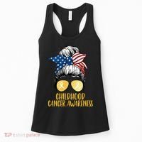 Childhood Cancer Awareness Gold Ribbon Messy Bun Women's Tank Top thumb 0
