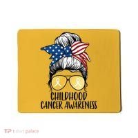 Childhood Cancer Awareness Gold Ribbon Messy Bun Mousepad thumb 0