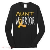 Childhood Cancer Awareness Aunt Of A Warrior Long Sleeve Shirt thumb 0