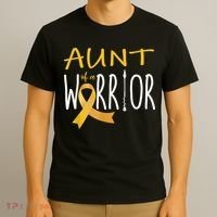 Childhood Cancer Awareness Aunt Of A Warrior T-Shirt thumb 3