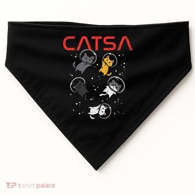 Catsa Cat Astronauts Funny Kitten Space Women USA-Made Doggie Bandana