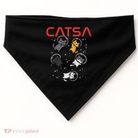 Catsa Cat Astronauts Funny Kitten Space Women USA-Made Doggie Bandana thumb 0