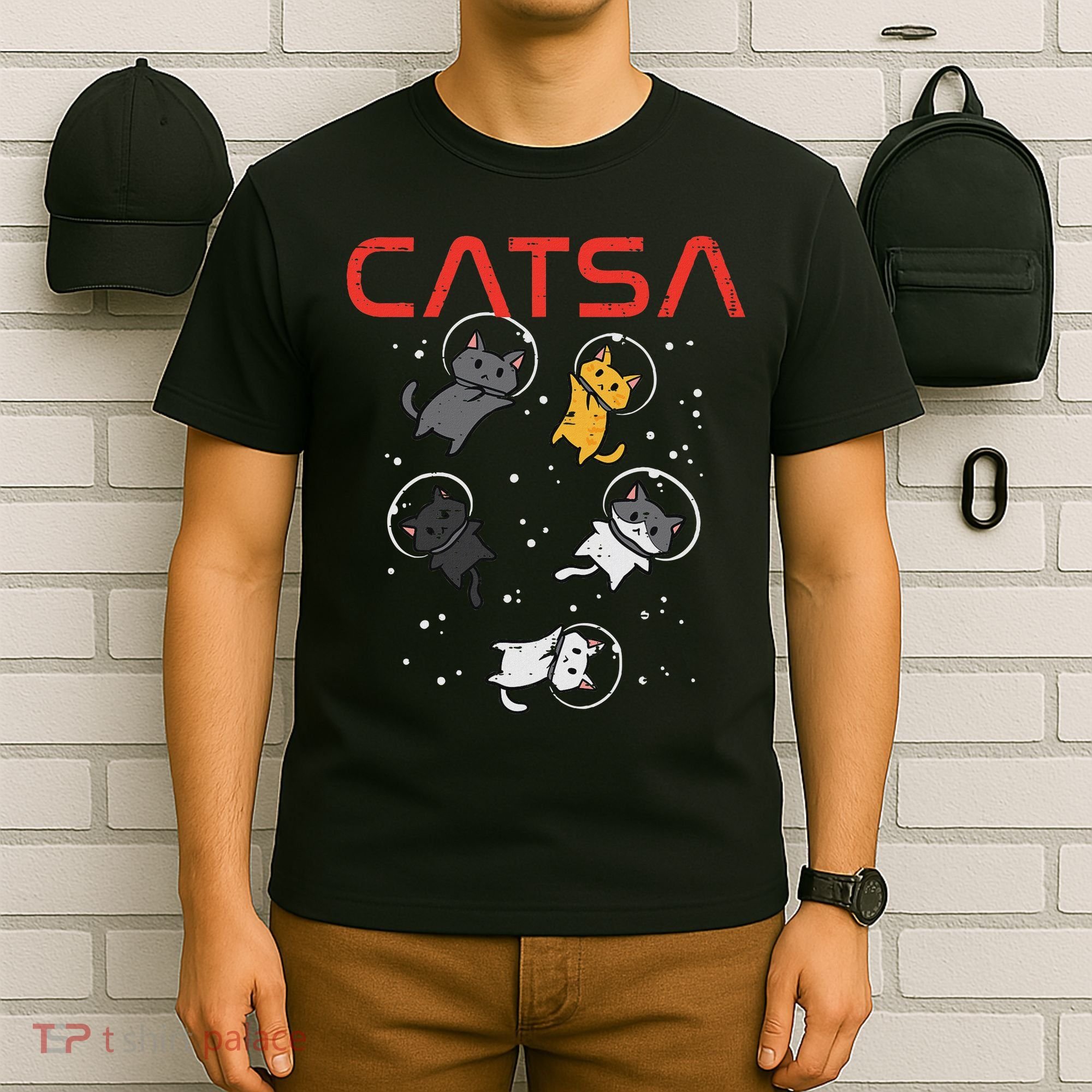 Catsa Cat Astronauts Funny Kitten Space Women T-Shirt