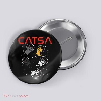 Catsa Cat Astronauts Funny Kitten Space Women Button